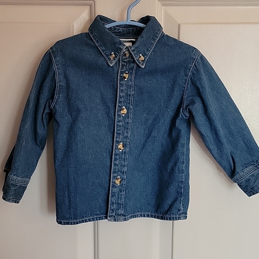 BT Kids, 2T denim shirt and vest, boys, blue, green and white - Picture 4 of 10